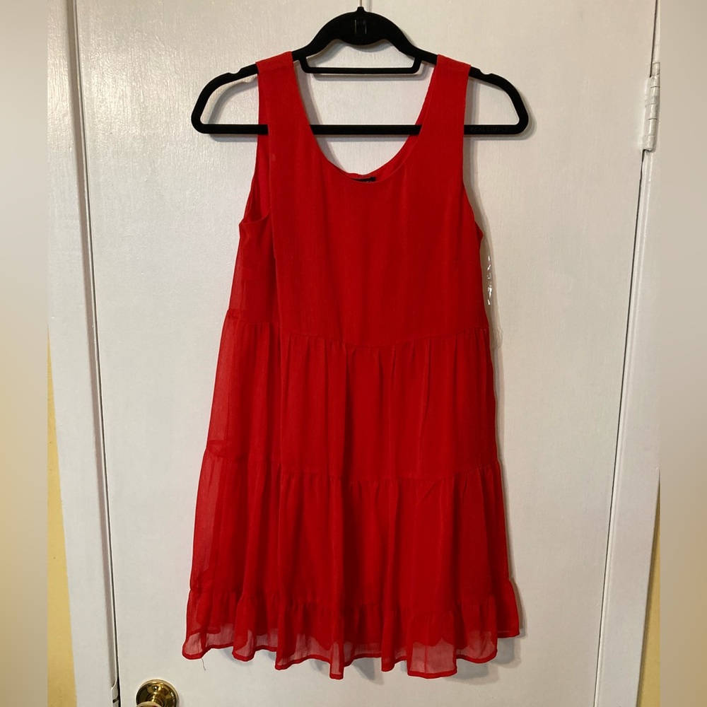As U Wish Red Tiered Dress